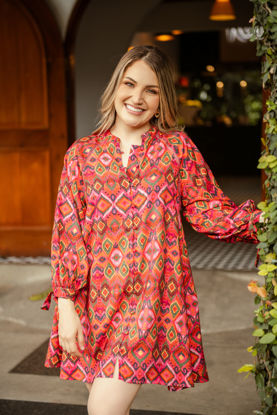 Imagen de Vestido Manga Larga En Rayon Estampado