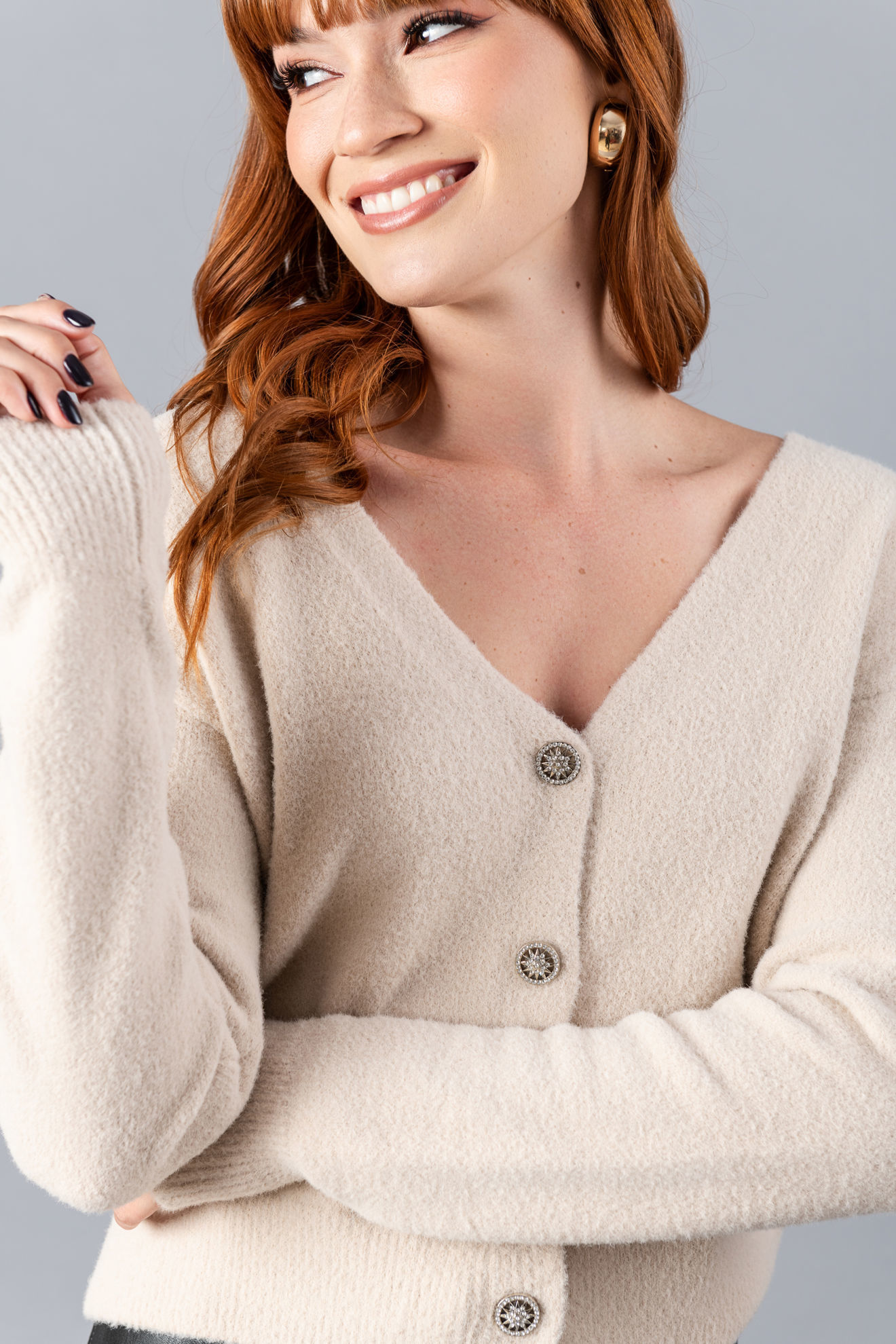 Imagen de Sweater Cuello V Botones  ( Exclusivo de pagina )