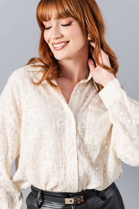 Imagen de Blusa Camisera Lentejuelas      ( Exclusiva Pagina )