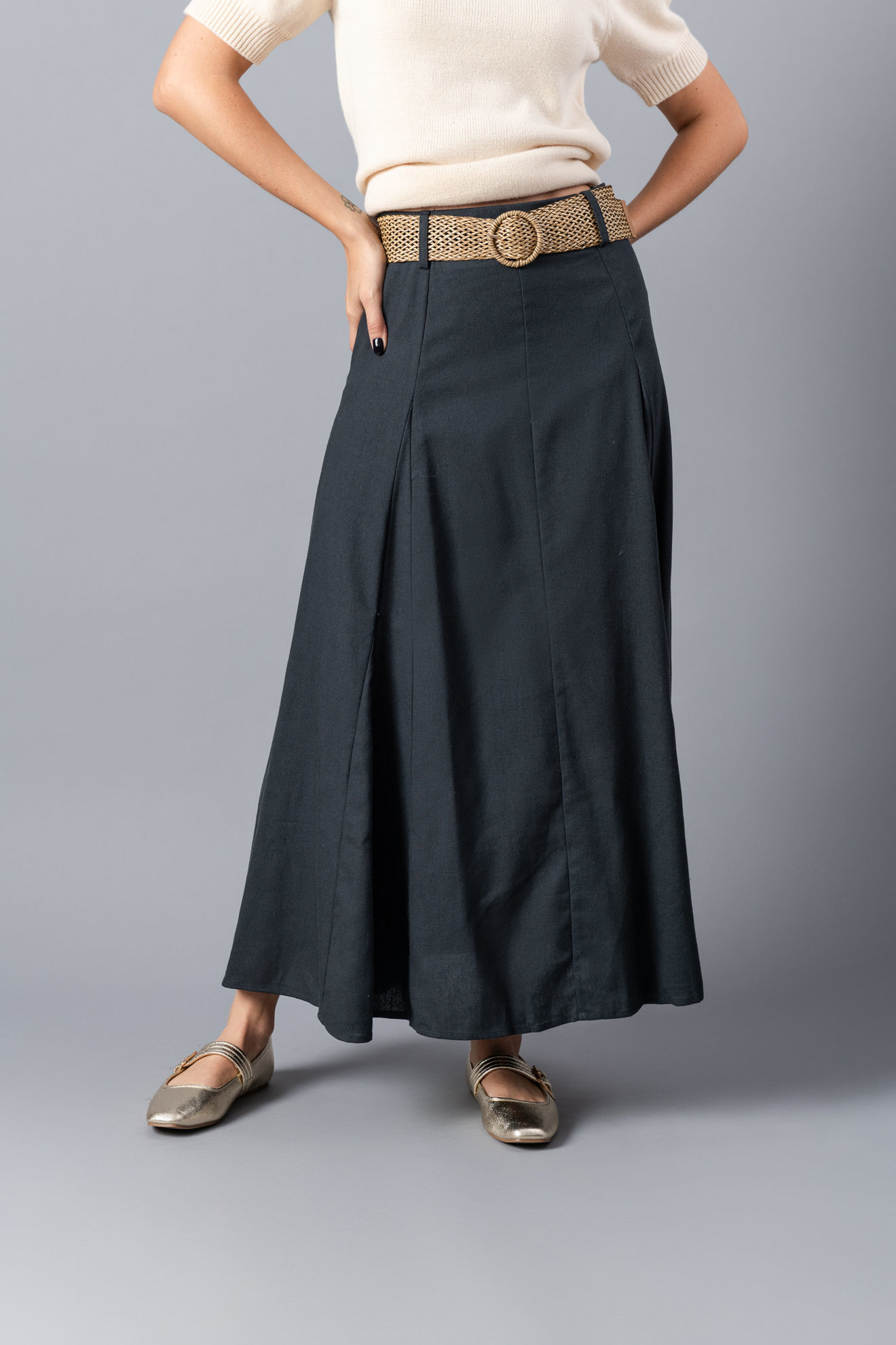 Imagen de Falda Lino Cinturón     ( Exclusiva Pagina)