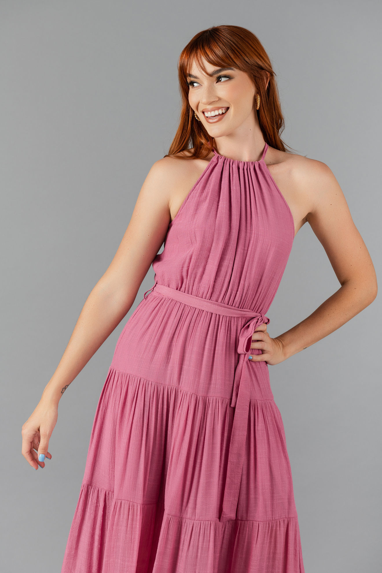 Imagen de Vestido En Rayon Estilo Halter    (No Incluye Cinturon)    (Exclusivo Pagina)