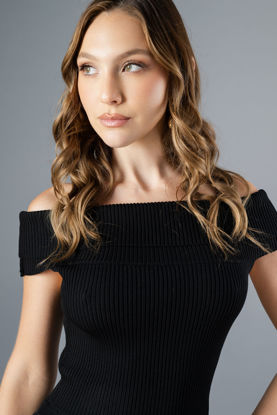 Imagen de Vestido Off Shoulder Falda Plisada