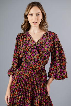 Imagen de Vestido Estampado Manga 3/4, Falda Plisada