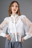 Imagen de Blusa Con Encaje Manga Larga, Cuello Alto
