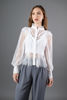 Imagen de Blusa Con Encaje Manga Larga, Cuello Alto