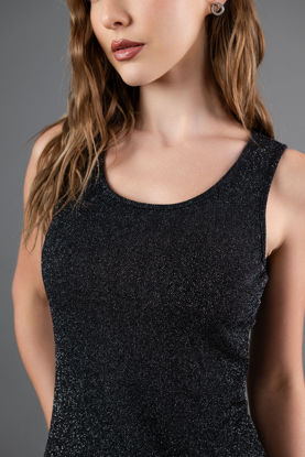 Imagen de Vestido Lapiz Con Brillo, Sin Mangas, ( Forrado )      (Exclusivo Pagina)