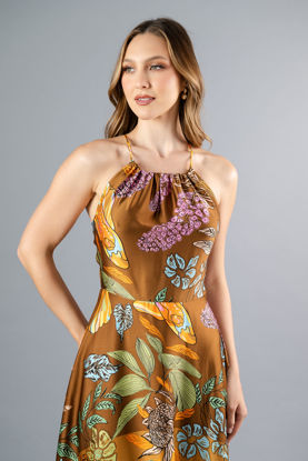 Imagen de Vestido En Satin Estampado, Espalda Descubierta   (Exclusivo Pagina)