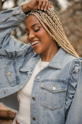 Imagen de Jacket Denim Vuelo Mangas    ( Exclusiva Pagina)