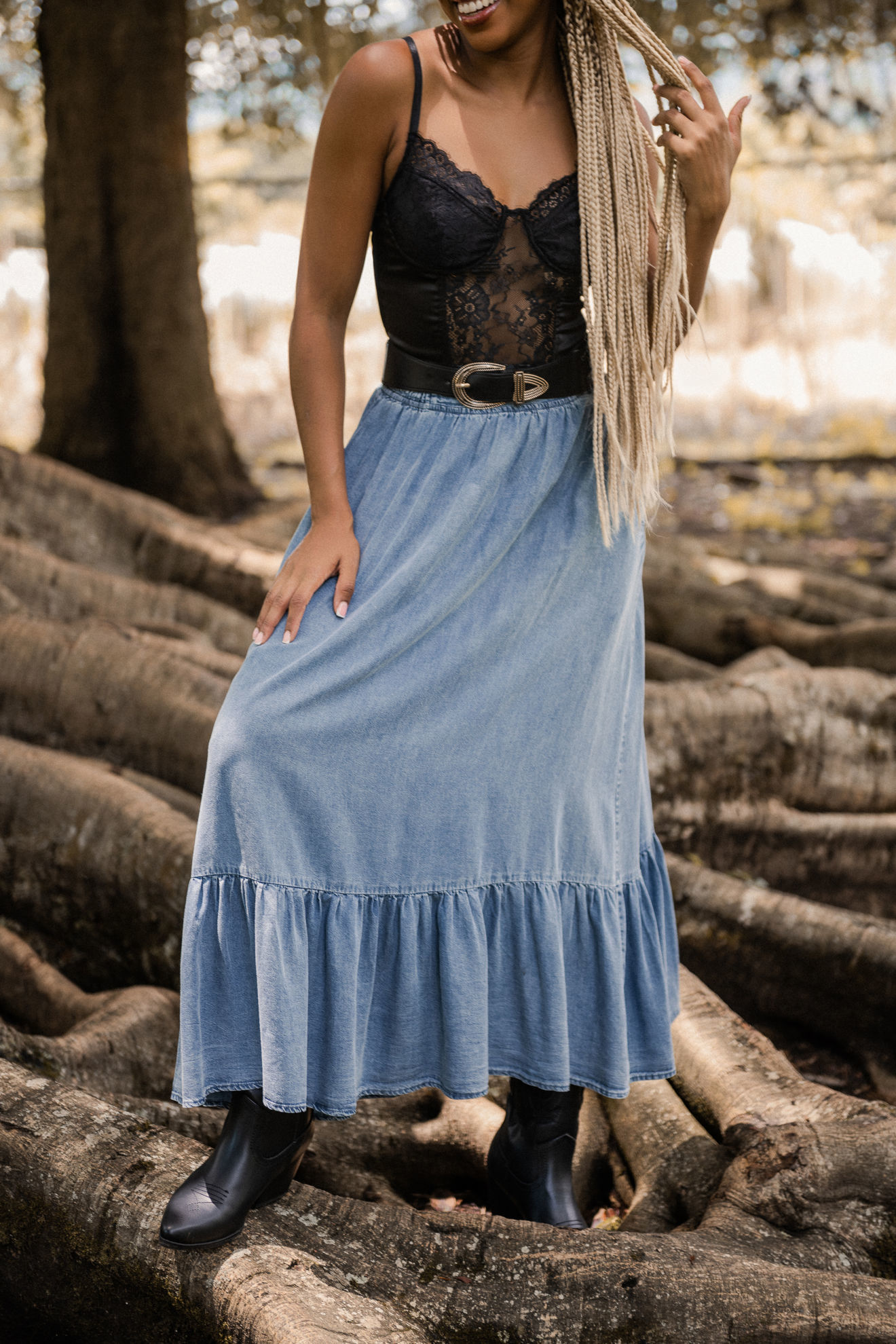 Imagen de Falda En Denim Con Vuelo      ( Exclusivo Pagina)