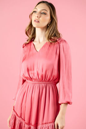 Imagen de Vestido Manga Larga Cuello V     ( Exclusivo Pagina)