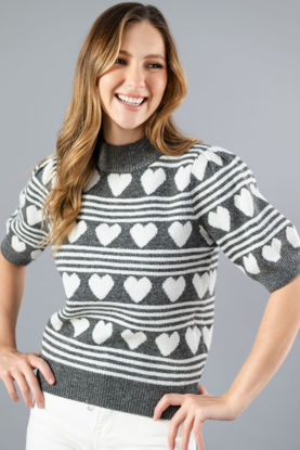 Imagen de Sweater Cuello Alto Print Corazones ( Exclusivo pagina )
