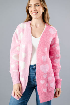Imagen de Sweater Cardigan Print Corazones   ( Exclusivo pagina )