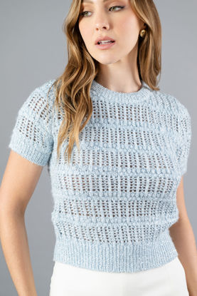 Imagen de Blusa Tejida Cuello Redondo Manga Corta    ( Exclusiva Pagina)