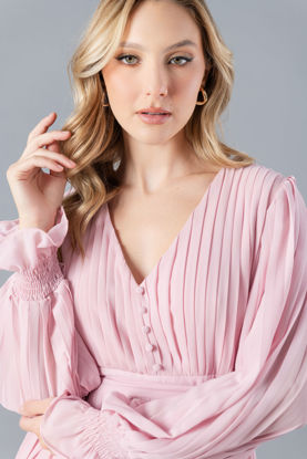 Imagen de Vestido Manga Larga, Falda Plisada    ( Exclusivo Pagina)