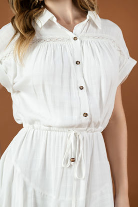 Imagen de Vestido Botones Cuello, Falda Campana