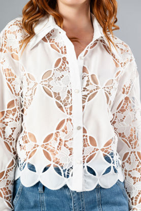 Imagen de Blusa Camisera Manga Larga Bordada