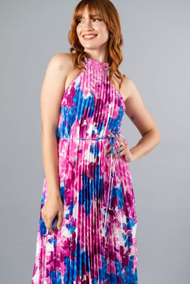 Imagen de Vestido Halter Estampado Plisado