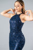 Imagen de Maxi Dress Cuello Halter, Detalle Brillo