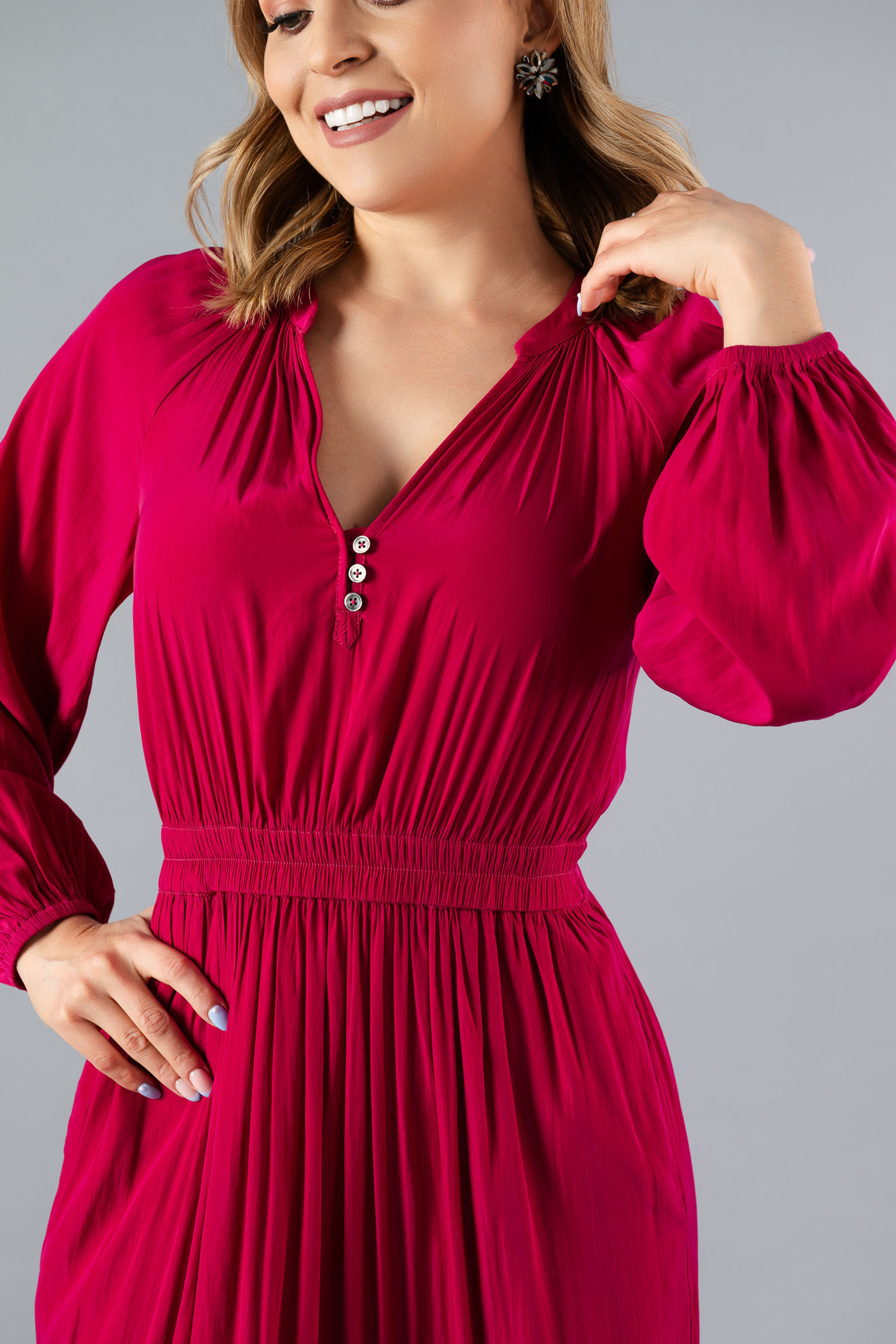 Imagen de Vestido Manga Larga, Cuello V    ( Exclusivo Pagina)