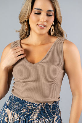 Imagen de Top Tejido Cuello V, Sin Mangas