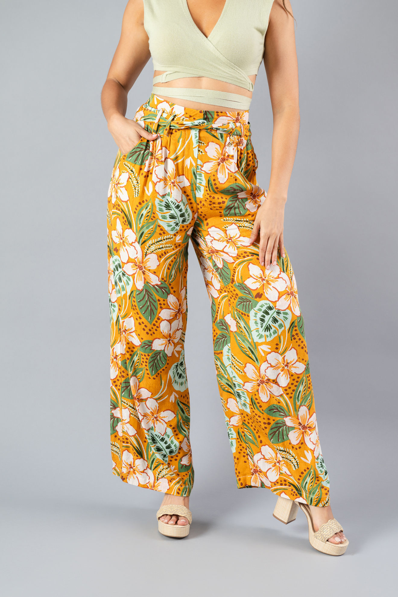 Imagen de Pantalon En Rayon, Print Tropical