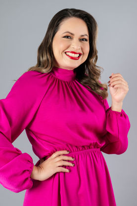 Imagen de Vestido Manga Larga, Cuello Alto