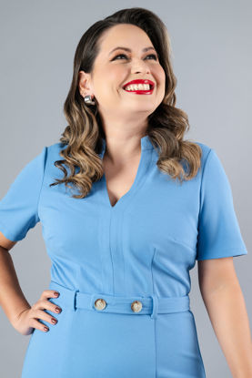 Imagen de Vestido Cuello V Manga Corta