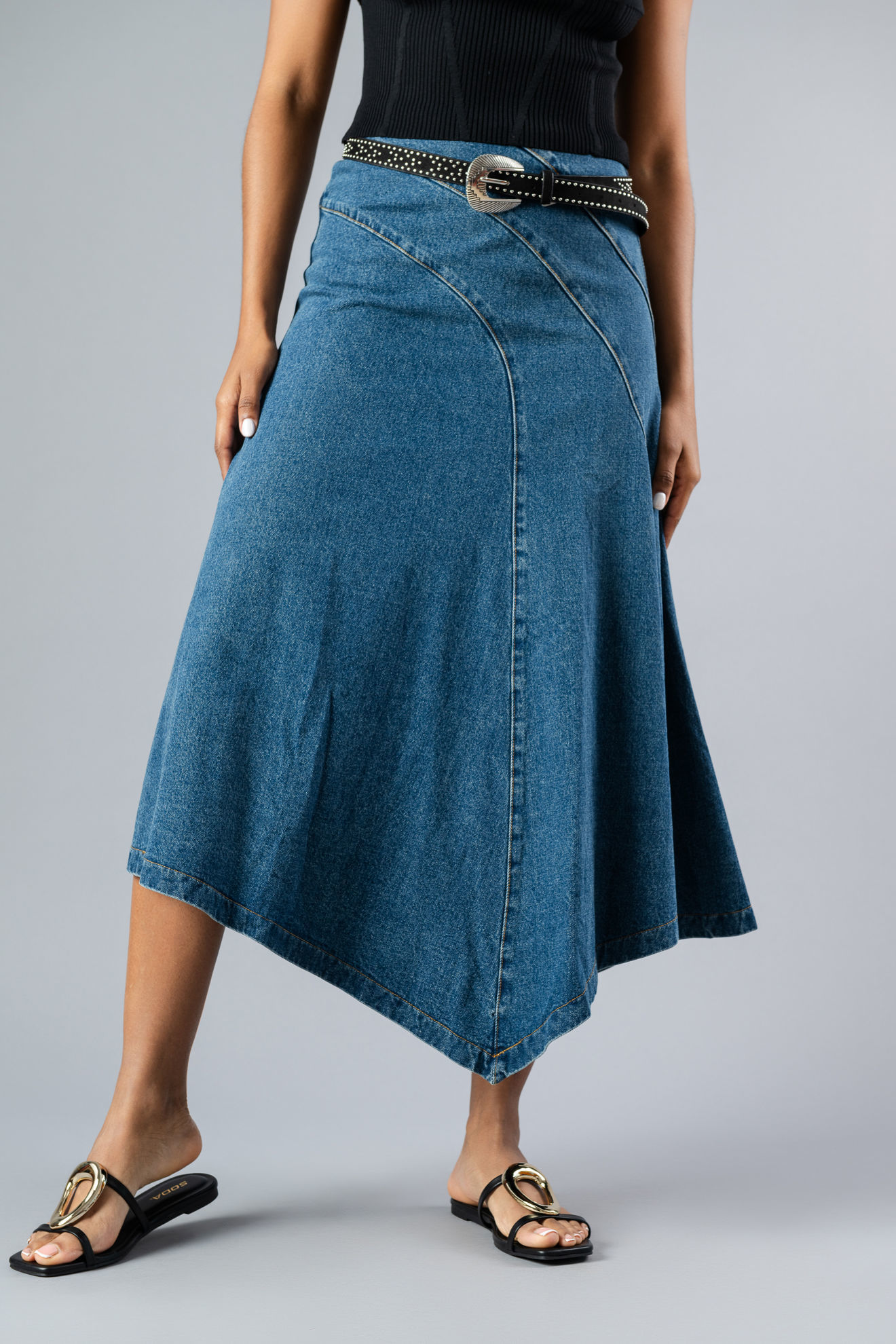 Imagen de Falda Denin Asimetrica    ( Exclusiva Pagina)