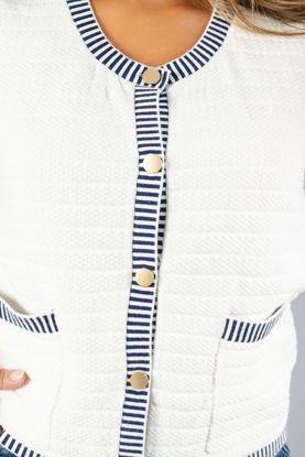 Imagen de Blusa Estilo Chaleco Contrate En Rayas