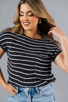 Imagen de Blusa En Rayas Cuello  Ojal