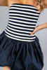 Imagen de Vestido Straple, Blusa Rayas Falda Balloon