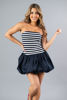 Imagen de Vestido Straple, Blusa Rayas Falda Balloon