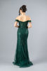 Imagen de Maxi Dress Lentejuelas, Off Shoulder, Abertura Falda