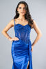 Imagen de Maxi Dress Estilo Corce, Blusa Encaje, Falda Satin