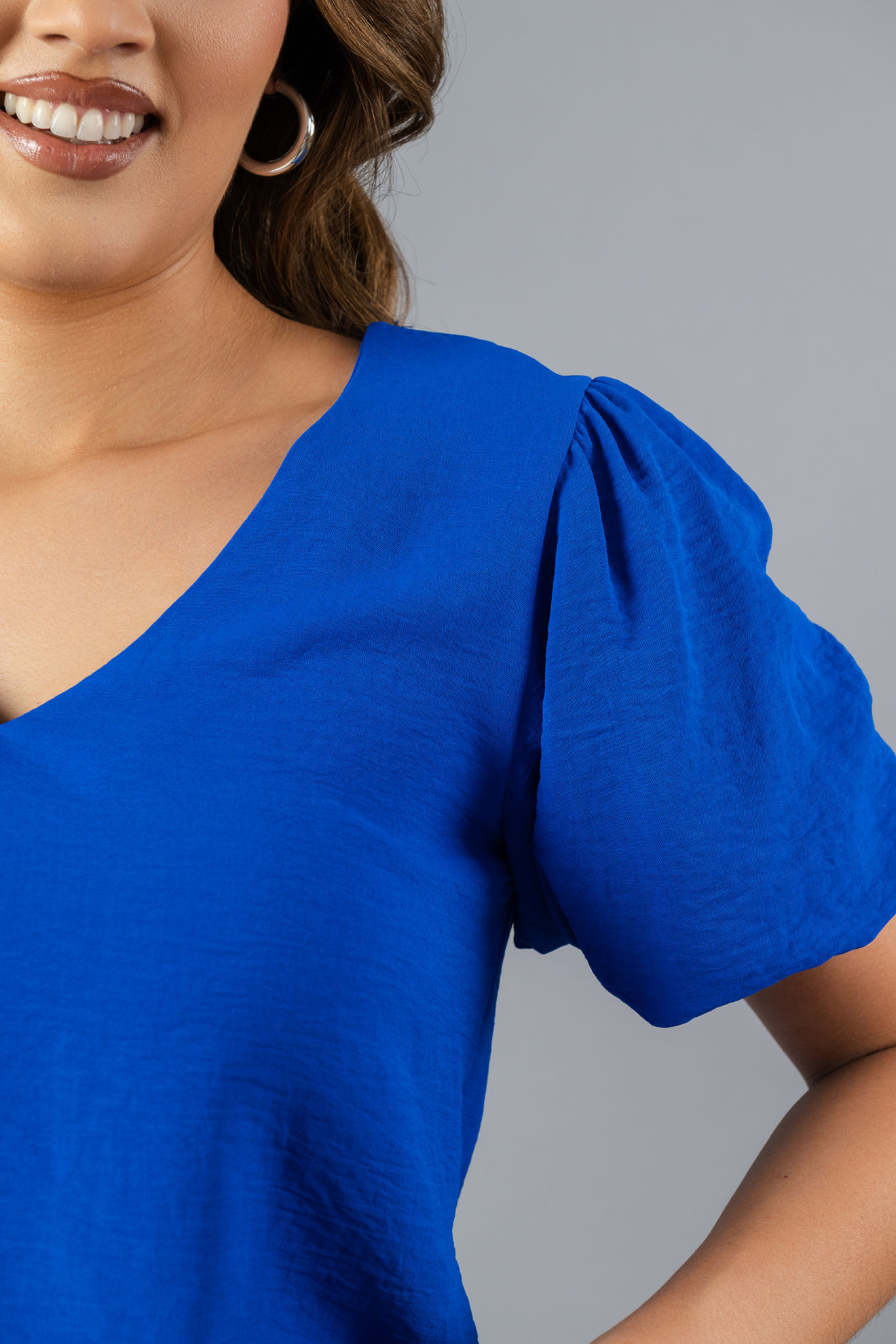 Imagen de Blusa Cuello V, Manga Ballon    ( Exclusiva Pagina)