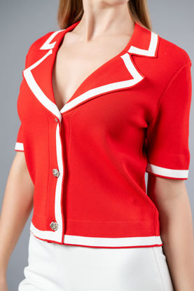 Imagen de Blusa Tejida Cuello, Detalle Contraste