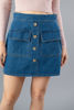 Imagen de Falda Denim Botones Dorados, Bolsillos     ( Exclusiva Pagina)