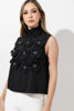 Imagen de Blusa Cuello Alto Sin Mangas Flores Relieve  (Exclusivo Pagina)