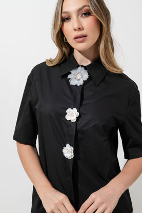 Imagen de Camisera Manga Corta, Detalle Botones Flores