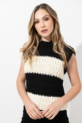 Imagen de Blusa Sweater Cuello Alto Color Block