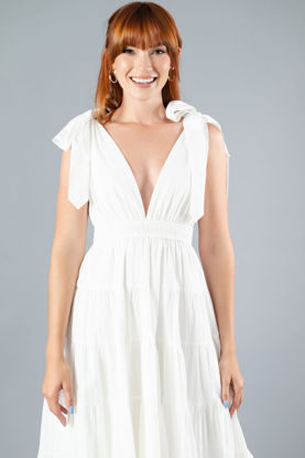 Imagen de Vestido Escote profundo, Lazos Hombros