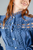 Imagen de Vestido Manga Larga Con Croche Cuello Alto, Botones Perla