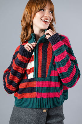 Imagen de Sweater En Rayas, Zipper Frente