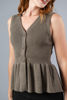 Imagen de Blusa Tejida Estilo Peplum, Cuello V Botones
