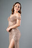 Imagen de Maxi Dress Lentejuelas, Off Shoulder, Abertura Falda