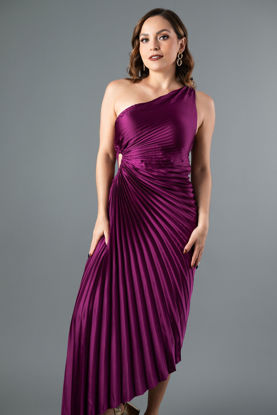 Imagen de Vestido Satin Plisado Un Hombro