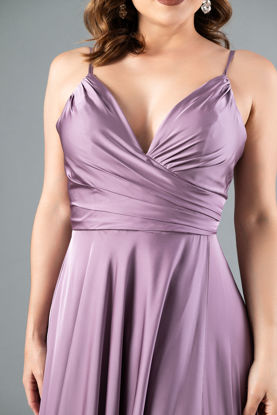 Imagen de Vestido Tirante Satin Con Abertura Falda