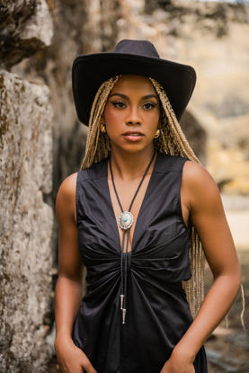 Imagen de Vestido Poplin Cuello V Profundo     ( Exclusivo Pagina)