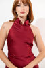 Imagen de Vestido En Satin Cuello Halter, Falda Asimetrica