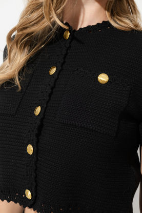 Imagen de Blusa Tejida Manga Corta Botones Dorados